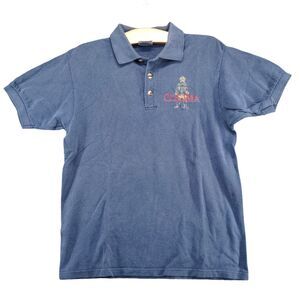 Optima Cotton Wear Men's Pique Colima Polo Shirt Blue Medium Short Sleeve